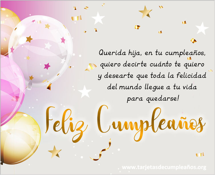 ▷ Tarjetas de Cumpleaños para una Hija Imágenes con frases ? ?